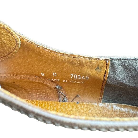 Florsheim Brown Roughout Suede Round Toe Lace Up Wingtip Oxford Dress Shoes - Picture 9 of 10